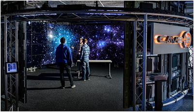 DarkSky Halos: Use-Based Exploration of Dark Matter Formation Data in a Hybrid Immersive Virtual Environment